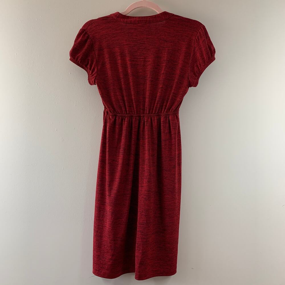 SPECKLESS Red Short Sleeve Ruffle Mini Dress Small - Picture 5 of 9